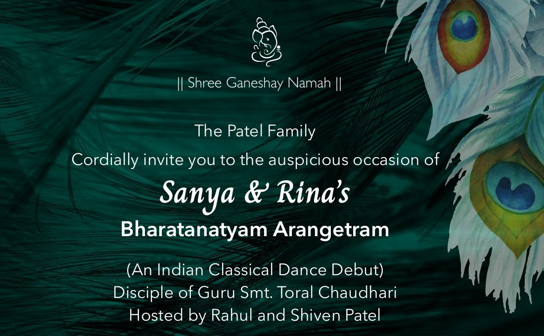 Close view of the invitation's typography: script names over a clean sans-serif